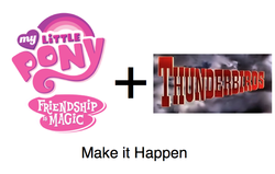 Size: 816x519 | Tagged: safe, g4, exploitable meme, logo, make it happen, my little pony logo, thunderbirds