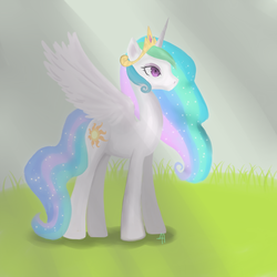 Size: 1200x1200 | Tagged: safe, artist:baka-miku, princess celestia, alicorn, pony, g4, female, mare, solo