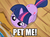 Size: 928x685 | Tagged: safe, twilight sparkle, pony, unicorn, g4, magical mystery cure, season 3, behaving like a cat, both cutie marks, bronybait, caption, cute, human perspective, image macro, pet request, petting, twiabetes, twilight cat, unicorn twilight