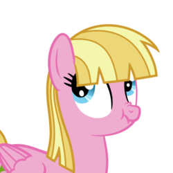 Size: 500x500 | Tagged: safe, artist:smile, meadow flower, pegasus, pony, g4, female, libman pony, mare, scrunchy face, simple background, solo, transparent background