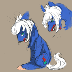 Size: 1500x1500 | Tagged: safe, oc, oc only, oc:meteor venture, blood, carnivore, sitting