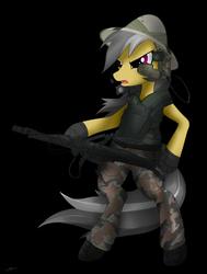 Size: 725x960 | Tagged: safe, artist:mirapony, daring do, alien, pegasus, pony, g4, alien (franchise), bipedal, boots, camouflage, clothes, colonial marine, crossover, female, gun, mare, marine, military pony, military uniform, shoes, smart gun, solo, uniform
