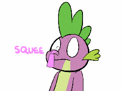 Size: 800x600 | Tagged: artist needed, safe, spike, g4, animated, blushing, bust, simple background, solo, squee, white background