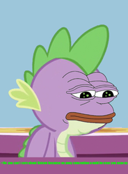 Size: 510x694 | Tagged: safe, spike, g4, feels bad man, greentext, meta, pepe the frog, text, tfw, unicon