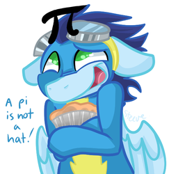 Size: 511x526 | Tagged: safe, artist:steeve, soarin', pegasus, pony, g4, cute, goggles, male, pi, pie, soarinbetes, stallion, that pony sure does love pies, wonderbolts uniform