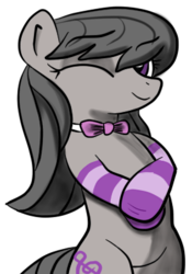 Size: 283x404 | Tagged: safe, artist:dexcar, octavia melody, earth pony, pony, g4, clothes, female, socks, solo, striped socks, wink