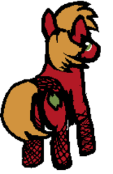 Size: 278x430 | Tagged: safe, artist:friendlyfirefox, big macintosh, earth pony, pony, g4, 30 minute art challenge, clothes, crossdressing, fishnet stockings, male, stallion, stockings