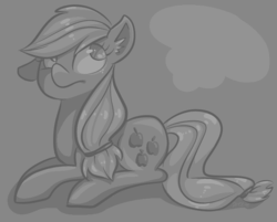 Size: 786x633 | Tagged: safe, artist:steeve, applejack, earth pony, pony, g4, female, freckles, grayscale, mare, monochrome, solo