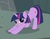 Size: 549x433 | Tagged: safe, twilight sparkle, pony, unicorn, g4, crossing the memes, female, iwtcird, meme, solo, stretching, twiface, wrong neighborhood