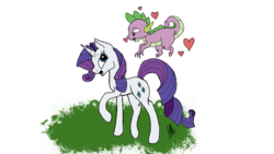 Size: 3072x1728 | Tagged: safe, artist:ask-tilly1152010, rarity, spike, dragon, pony, unicorn, g4, female, male, mare, ship:sparity, shipping, simple background, straight, transparent background