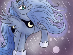 Size: 1024x768 | Tagged: safe, artist:shinkuma, princess luna, pony, g4, female, raised hoof, solo