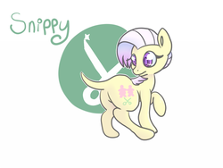 Size: 700x525 | Tagged: safe, artist:cotton, baby snippy, pony, g1, butt, plot, solo