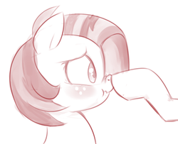 Size: 504x410 | Tagged: safe, artist:jessy, babs seed, earth pony, pony, g4, boop, scrunchy face