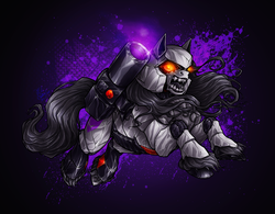 Size: 1433x1120 | Tagged: safe, artist:blackheartspiral, megatron, ponified, transformers