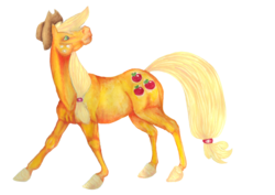 Size: 1024x725 | Tagged: safe, artist:popochanay, applejack, horse, g4