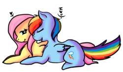 Size: 542x316 | Tagged: safe, artist:hammie-ships, fluttershy, rainbow dash, pegasus, pony, g4, female, lesbian, mare, ship:flutterdash, shipping, simple background, transparent background