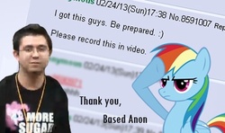 Size: 357x211 | Tagged: safe, rainbow dash, human, comic:based anon, g4, /mlp/, 4chan, 4chan screencap, irl, irl human, meta, photo