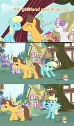 Size: 500x848 | Tagged: safe, edit, edited screencap, screencap, caramel, perfect pie, sassaflash, scootaloo, sea swirl, seafoam, sweetie belle, earth pony, pegasus, pony, unicorn, g4, hearts and hooves day (episode), magical mystery cure, apple family member, apple pie, caraflash, comic, continuity, female, hearts and hooves day, hub logo, male, mare, screencap comic, shipping, stallion, straight, the perfect stallion