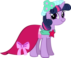 Size: 2171x1788 | Tagged: safe, twilight sparkle, pony, unicorn, g4, bridesmaid dress, clothes, dress, simple background, solo, transparent background, twiface, unicorn twilight, vector, wedding, wrong neighborhood