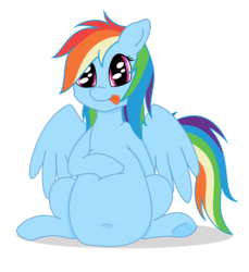 Size: 1348x1469 | Tagged: safe, artist:graphenescloset, rainbow dash, g4, belly, belly button, chubby, fat, rainblob dash