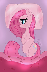 Size: 880x1350 | Tagged: safe, artist:joakaha, pinkie pie, earth pony, pony, g4, bed, blanket, female, pillow, pinkamena diane pie, solo