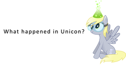 Size: 1000x514 | Tagged: safe, derpy hooves, pegasus, pony, g4, text, unicon