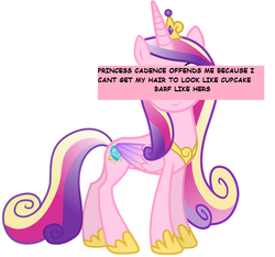 Size: 672x630 | Tagged: safe, princess cadance, offensive ponies, g4, cupcake barf, meta, text