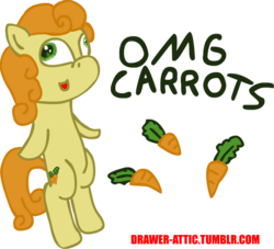 Size: 717x652 | Tagged: safe, artist:drawer, carrot top, golden harvest, earth pony, pony, g4, 30 minute art challenge, carrot, female, mare, omg, simple background, solo, transparent background