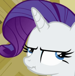 Size: 415x422 | Tagged: safe, rarity, pony, g4, scrunchy face, solo