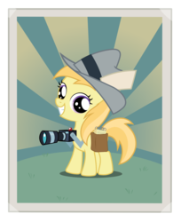 Size: 4000x4907 | Tagged: safe, artist:lumorn, noi, earth pony, pony, g4, my little pony: friendship is magic, ponyville confidential, camera, female, filly, hat, poster, reporter, solo