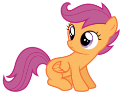 Size: 8192x6344 | Tagged: safe, artist:thatguy1945, part of a set, scootaloo, pegasus, pony, g4, absurd resolution, blank flank, female, filly, foal, simple background, solo, transparent background, vector