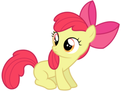 Size: 8192x6201 | Tagged: safe, artist:thatguy1945, part of a set, apple bloom, earth pony, pony, g4, absurd resolution, apple bloom's bow, blank flank, bow, female, filly, hair bow, simple background, sitting, solo, transparent background, vector