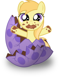 Size: 4000x5111 | Tagged: safe, artist:lumorn, noi, earth pony, pony, g4, chocolate, cute, egg, female, messy, simple background, solo, transparent background, vector