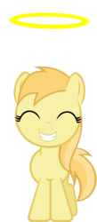 Size: 4000x9195 | Tagged: safe, artist:lumorn, noi, angel, earth pony, pony, g4, stare master, ^^, eyes closed, female, filly, halo, happy, happy eyes closed, simple background, smiling, solo, transparent background, vector