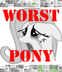 Size: 3072x3600 | Tagged: safe, artist:kanrabat, edit, edited screencap, screencap, fluttershy, derpibooru, a bird in the hoof, g4, hurricane fluttershy, bait and switch, comic, crying, deceptive thumbnail, downvote bait, meta, misleading thumbnail, reverse psychology, troll, trollface, upvote bait, worst pony, wtf