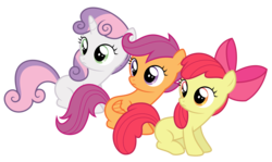 Size: 8192x4893 | Tagged: safe, artist:thatguy1945, part of a set, apple bloom, scootaloo, sweetie belle, earth pony, pegasus, pony, unicorn, g4, absurd resolution, blank flank, cutie mark crusaders, simple background, transparent background, trio, vector