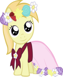 Size: 3896x4800 | Tagged: safe, artist:ashidaru, noi, pony, g4, clothes, cute, dress, female, flower filly, flower girl dress, noiabetes, simple background, solo, transparent background, vector