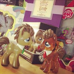 Size: 576x575 | Tagged: safe, applejack, derpy hooves, doctor whooves, spike, time turner, pegasus, pony, g4, female, funko, mare, toy