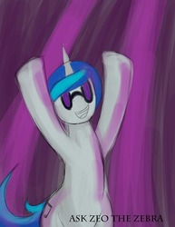 Size: 500x647 | Tagged: safe, artist:zeo, dj pon-3, vinyl scratch, pony, g4, 30 minute art challenge, solo