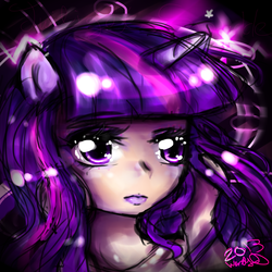 Size: 4000x4000 | Tagged: safe, artist:wendysakana, twilight sparkle, human, g4, eared humanization, female, horn, horned humanization, humanized, solo