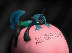 Size: 1080x808 | Tagged: safe, artist:darkonix, queen chrysalis, changeling, changeling queen, g4, fangs, female