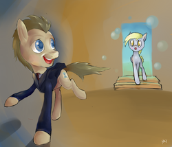Size: 4200x3600 | Tagged: safe, artist:wanderereclipse, derpy hooves, doctor whooves, time turner, pegasus, pony, g4, female, mare