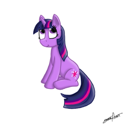 Size: 2000x2000 | Tagged: safe, artist:strachattack, twilight sparkle, pony, unicorn, g4, female, simple background, sitting, solo, transparent background