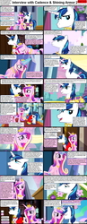 Size: 1282x3304 | Tagged: safe, princess cadance, shining armor, alicorn, pony, unicorn, comic:celestia's servant interview, g4, caption, comic, interview