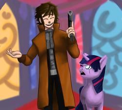 Size: 1544x1392 | Tagged: safe, twilight sparkle, human, g4, crossover, ethan smith, fallout, fallout 3, fanfic art