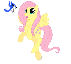 Size: 1280x1144 | Tagged: safe, artist:chico-2013, fluttershy, bird, pegasus, pony, g4, female, flying, mare, simple background, solo, transparent background