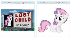 Size: 534x290 | Tagged: safe, sweetie belle, g4, exploitable meme, juxtaposition, juxtaposition win, male, the simpsons