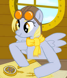 Size: 2213x2587 | Tagged: safe, artist:steampoweredstallion, derpy hooves, pegasus, pony, g4, female, goggles, mare, solo, steampunk