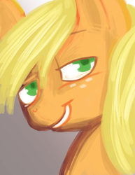 Size: 1024x1325 | Tagged: safe, artist:fauxsquared, applejack, earth pony, pony, g4, female, grin, solo