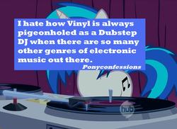 Size: 1480x1080 | Tagged: safe, dj pon-3, vinyl scratch, g4, pony confession, text